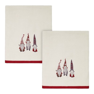 Avanti Linens Christmas Gnomes 2 Pc Bath Towel Set