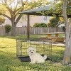 FDW Dog Crate for Medium Dogs 30 Inch Folding Metal WirePet Cage Double Door W/Divider Panel Indoor Outdoor Kennel Leak-Proof Plastic Tray,Black - 2 of 4
