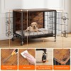 Dog Crate Furniture, 38.6" Wooden Dog Kennel with Wheels & Double Doors, Indoor Dog Crate House for Large Medium Dogs - 4 of 4
