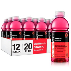 Vitaminwater Power-C Electrolyte Enhanced Water Wvitamins, Dragonfruit Drinks - 20 Fl Oz (Pack Of 12) - 1 of 4