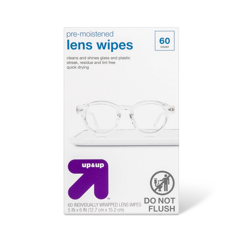 Pre-Moistened Lens Wipes - 60ct - up & up™ pack of 3