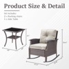 Buenhomino Patio Furniture Set 3 Pieces, Wicker Rocking Bistro Set with Thick Cushions, Outdoor Rocker Chairs and Coffee Table for Porch, Backyard - 4 of 4