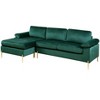 ChicFurnit L-Shaped Modular Sectional Sofa Couch Design with Plush Velvet Cushions and Brass Metal Legs Couches for Living Room, Gray/Green - 2 of 4