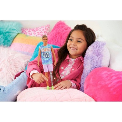 Ken Doll, Barbie Looks, Black Hair, Purple Top with Pink Pants 