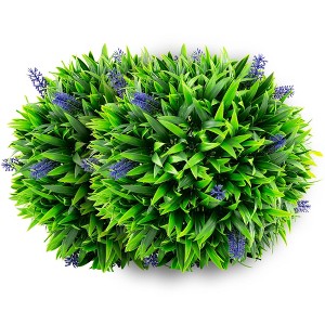 Tangkula 2 PCS Artificial Lavender Topiary Balls 12 Inch Faux Hanging Plant Balls w/ Flowers - 1 of 4