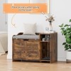 coucheta Top-Opening Hidden Cat Litter Box Enclosure, Disguised Litter Box Furniture Cabinet with Cushion & Storage Shelf, Wooden Pet House Side Table - 4 of 4