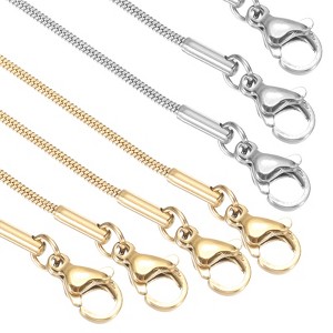 Unique Bargains Round Stainless Steel Charm Snake Chain Necklaces 12 Pcs - 1 of 4
