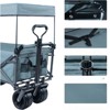 VisioGear Collapsible Wagon with Removable Canopy, Folding Wagon Cart with Cooler Bag, for Camping Beach Shopping, Gray, 35"*20"*45" - 4 of 4
