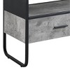 Acme Furniture 39" Raziela TV Stand and Console Concrete Gray and Black Finish: Metal Frame, Adjustable Shelves, No Tools Assembly - 2 of 4