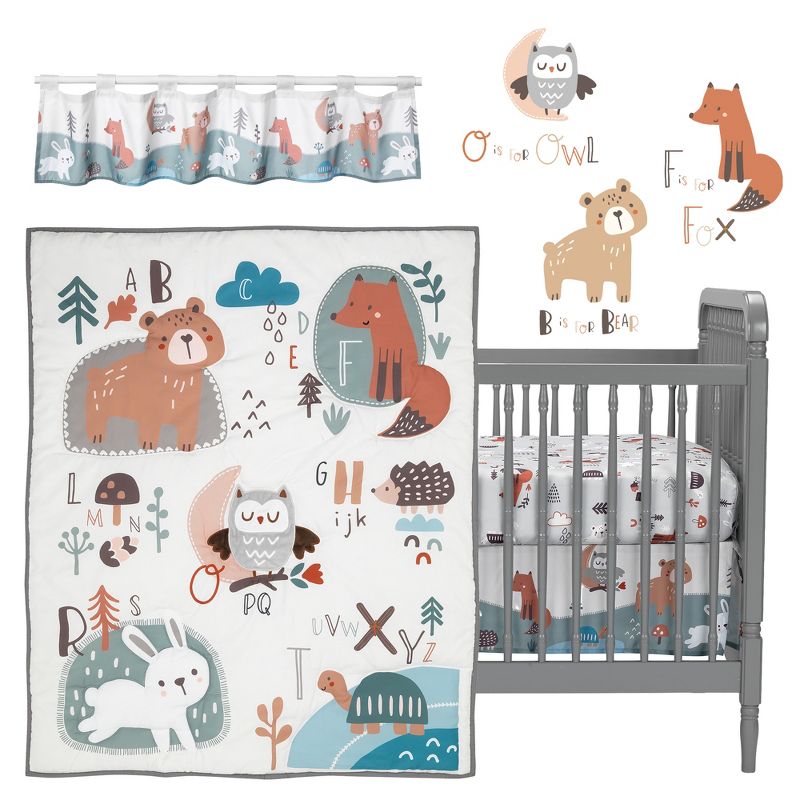Bedtime Originals Animal Alphabet 5-Piece Infant Nursery Baby Crib Bedding Set, 3 of 11