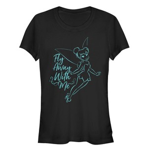 Juniors Womens Peter Pan Tinker Bell Fly Away T-Shirt - 1 of 3