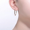 Guili Sterling Silver Gold Plated Marquise Shaped Hoop Earrings, a Timeless and Refined Jewelry Piece for a Sophisticated and Elegant Look - 2 of 2