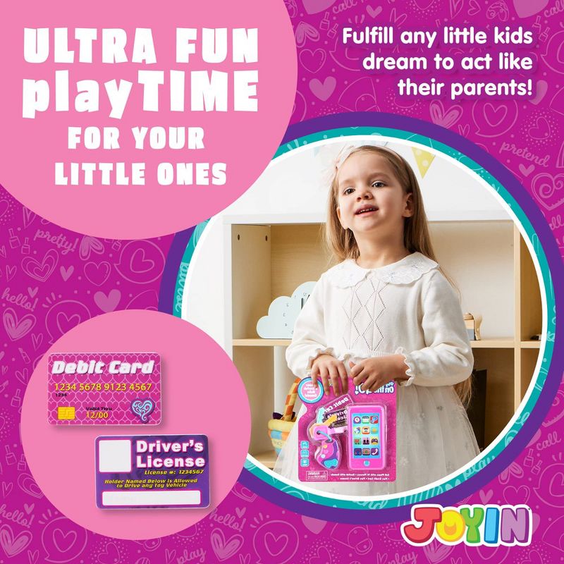 Syncfun Play-act Pretend Play Smart Phone, Keyfob Key Toy and Credit Cards Set, Kids Toddler Cellphone Toys, Toddler Birthday Gifts, 2 of 9