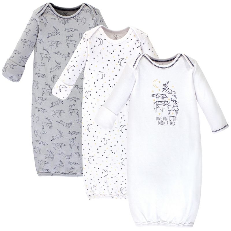 Touched by Nature Baby Boy Organic Cotton Long-Sleeve Gowns 3pk, Constellation, 0-6 Months, 1 of 6
