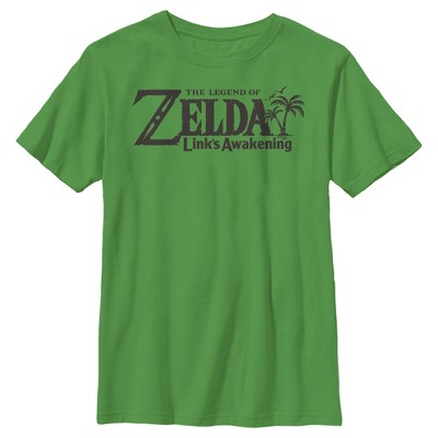 Boy's Nintendo Legend of Zelda Link's Awakening Switch Logo  T-Shirt - Kelly Green - Medium