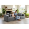 111'' Textured Chenille Modular Low-Profile 3-Seat Sectional Sofa with All-Foam Support, Deep Seat, and 5 Pillows - 2 of 4