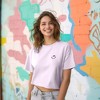 Dalix Smile Face Boxy Short Sleeve Tee Relaxed Summer Cotton Garment Dyed Womens - 2 of 4
