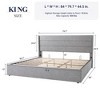 Allewie Lift Up Storage Bed, Button Tufted Headboard with Wingback, No Box Spring Needed, Hydraulic Storage, Modern - 2 of 4