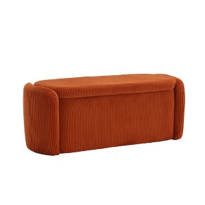 NicBex Modern 44.1" Storage Bench Corduroy Upholstered Accent Stool with Cushioned Top for Entryway and Living Room - 1 of 4