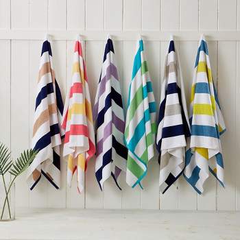 Cotton Cabana Alternate Striped Beach Towel 4 Pack - Great Bay Home