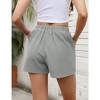 WhizMax Women's Shorts Summer Casual High Waist Wide Leg Shorts Loose Smocked Elastic Waist A Line Pant with Belt - 4 of 4