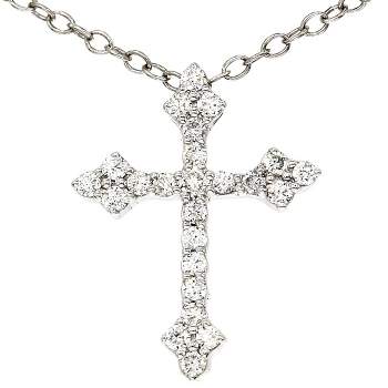 Pompeii3 1/4 Ct. Diamond Cross Pendant 10k White Gold Womens Necklace