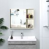 kleankin 31.5" x 25.5" Medicine Cabinet with Mirror, 2-Tier Storage Shelf, Wall Mounted Bathroom Cabinet, White - 2 of 4