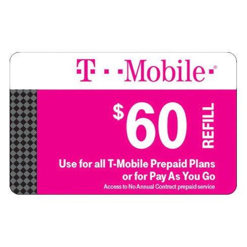 T Mobile 60 Prepaid Refill Card Email Delivery Target