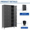 VYNXARIA 18-Door 72"H Metal Lockers with Lock for Employees, Storage Cabinet for Home, Gym, Office, School, Garage - Easy Assembly, Black - 4 of 4