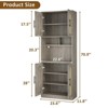 Grey 71" Tall Kitchen Pantry Storage Cabinet, Kitchen Hutch Storage Cabinet with Led Lights, Freestanding Pantry Cabinet with Microwave Shelf, for Di - 2 of 4