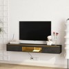 HDZNVF Floating TV Stand Wall Mounted, 69 inch Modern TV Stand for 55 60 65 Inch TV, Black - 2 of 4