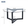 RISOKEYS 35.43" Round Glass Coffee Table - Modern Cocktail Table with Tempered Glass Top and Sturdy Wood Base for Living Room - 3 of 4