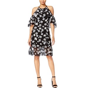 Kensie Womens Cold Shoulder Floral A-line Dress - 1 of 1