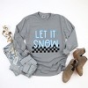 Simply Sage Market Let It Snow Checkered Garment Dyed Long Sleeve - L - Grey - 3 of 4