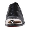 Santimon Men’s Snake Print Slip-On Dress Shoes with Silver Toe Cap Black - 4 of 4