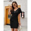 Clearlove Womens Casual Short Sleeve T Shirt Dress 2025 Summer Bodycon Wrap Ruched Mini Night Out Sundress - 4 of 4