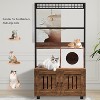 Large Hidden Litter Box Furniture with Shelves Dog Proof Litter Box Wood Cat Tower with Litter Box Enclosure Cat Litter Cabinet with Hammock - 4 of 4