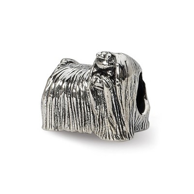 Black Bow Jewelry Sterling Silver Maltese Dog Bead Charm