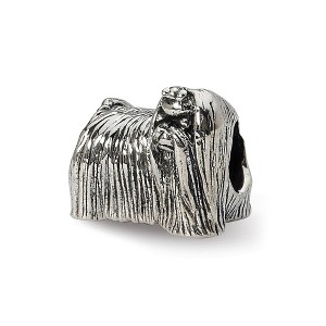 Black Bow Jewelry Sterling Silver Maltese Dog Bead Charm - 1 of 4