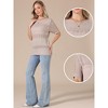 INSPIRE CHIC Women's Crew Neck Summer Casual Lightweight Short Sleeve Hollow Out Crochet Tops - 2 of 4