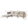WJShome Velvet Modular Sectional Sofa with Chaise,111" Modern L-Shaped Couch for Living Room with Removable Cushions and 8" High Metal Legs - 4 of 4