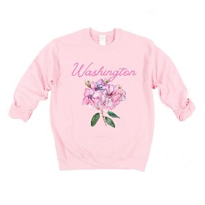 Simply Sage Market Women's Graphic Sweatshirt Washington Flower Colorful - 1 of 4