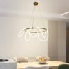 YIYIBYUS Modern LED Pendant Light with Adjustable Height, Warm Light, 3500K - 3 of 4