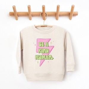 The Juniper Shop Be A Kind Human Lightning Bolt Toddler Graphic Sweatshirt - 1 of 3