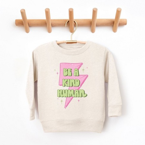 The Juniper Shop Be A Kind Human Lightning Bolt Toddler Graphic Sweatshirt - image 1 of 3