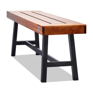 VEVOR Outdoor Bench, 63 inches Wood Garden Bench with Metal Leg for Outdoors, Outdoor Garden Park Bench, 500 lbs Load Capacity Bench - 1 of 4