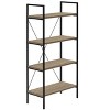 Monarch Specialties Bookshelf Bookcase 4 Tier 48InchH Office Bedroom Metal Laminate Brown Black Contemporary Modern - 3 of 4