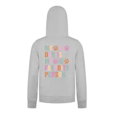 Everyday Kids My Dog Is My Favorite Person Girls Zip Up Hoodie – Cute Pet Lover Sweatshirt