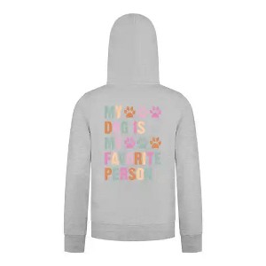 Everyday Kids My Dog Is My Favorite Person Girls Zip Up Hoodie – Cute Pet Lover Sweatshirt - 1 of 4