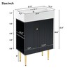 NicBex 21.6" Bathroom Vanity with Sink, Morden Bathroom Cabinet Storage with 2 Spacious Drawers and 2 Open Shelf for Bathroom, Black - 2 of 4